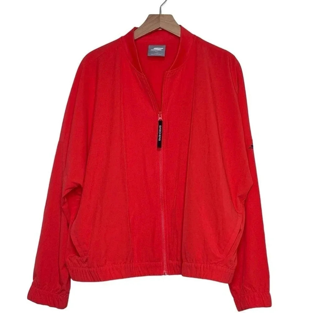 Skechers women’s 2XL bright red/orange lightweight bombers style athletic jacket